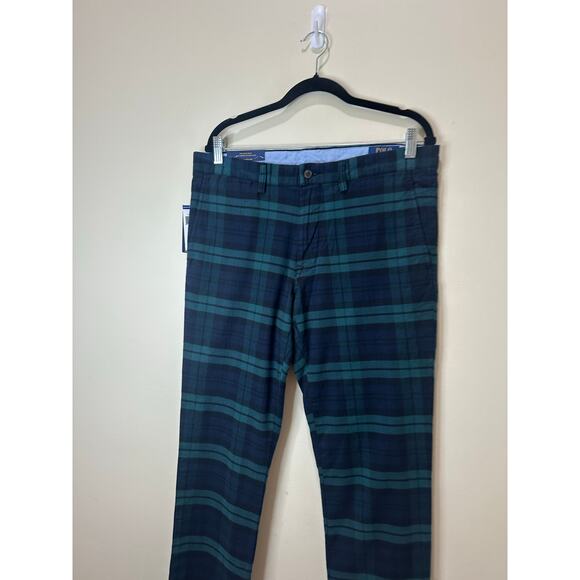 Polo Ralph Lauren NWT Stretch Slim Fit Tartan Chino Sz 33x32 Green Plaid - Picture 4 of 9